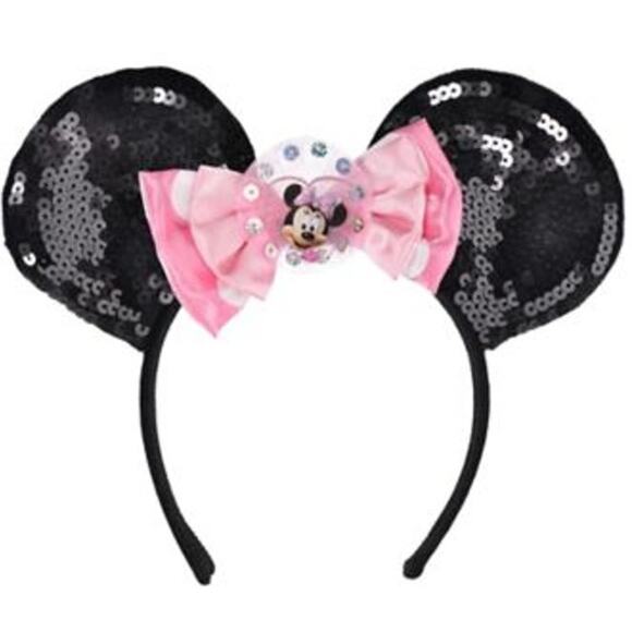 Amscan Kids Girls Sequin Minnie Mouse Ears, Deluxe Headband, Black - Picture 1 of 7